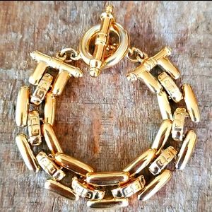 Authentic Vintage Givenchy Gold Logo Bracelet